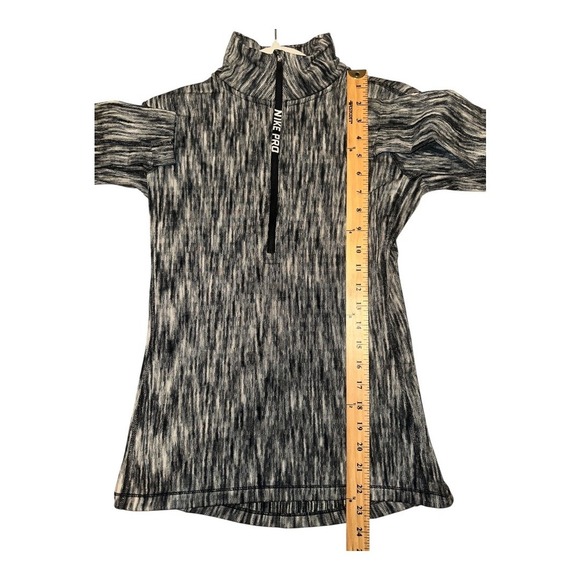 Nike Pro Black/White Hyperwarm Quarter Zip, Small - Picture 8 of 9